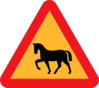 Warning Horses Road Sign Clip Art